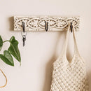House of Revival | Handcrafted Solid Wood Wall Hook – Rustic Carved Wooden Key Holder with Iron Hooks for Entryway, Keys, Bags & Home Décor 13