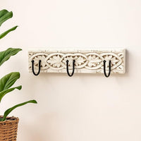 House of Revival | Handcrafted Solid Wood Wall Hook – Rustic Carved Wooden Key Holder with Iron Hooks for Entryway, Keys, Bags & Home Décor 13