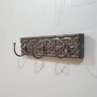 House of Revival | Handcrafted Solid Wood Wall Hook – Rustic Carved Wooden Key Holder with Iron Hooks for Entryway, Keys, Bags & Home Décor 15