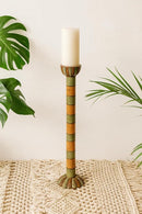 classic pillar Distressed Multicolour Solid Wood  Candle Holder – Antique Table Leg 95