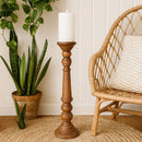 classic pillar Distressed  Brown Solid Wood  Candle Holder – Antique Table Leg 56