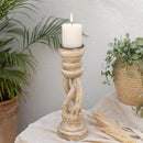 classic pillar Distressed  White Solid Wood  Candle Holder – Antique Table Leg 58