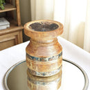 Carved in Flame - Handmade Vintage Style Indian Candle Holder candlestand 4x4x5 in