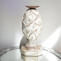 Carved in Flame - Handmade Vintage Style Indian Candle Holder candle stand 4X4X8 in