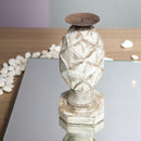 Carved in Flame - Handmade Vintage Style Indian Candle Holder candle stand 4X4X8 in