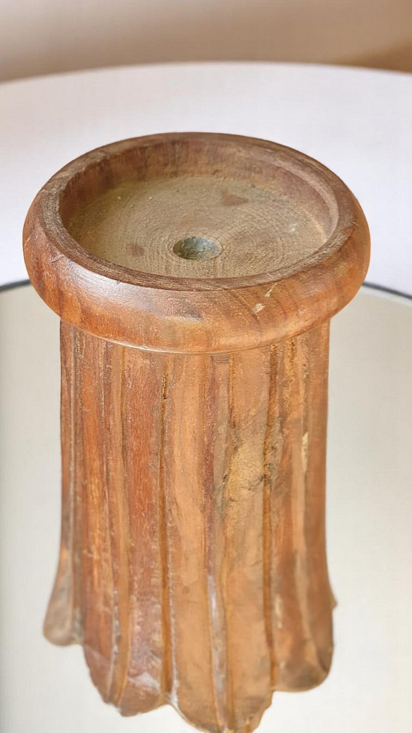 Carved in Flame - Handmade Vintage Style Indian Candle Holder candle stand 7X7X14 in