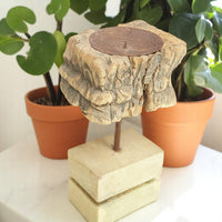 Carved in Flame - Handmade Vintage Style Indian Candle Holder candle stand 4x3x7 in