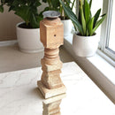 Carved in Flame - Handmade Vintage Style Indian Candle Holder candlestand 4x4x12 in