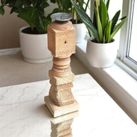 Carved in Flame - Handmade Vintage Style Indian Candle Holder candlestand 4x4x12 in