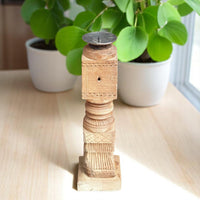 Carved in Flame - Handmade Vintage Style Indian Candle Holder candlestand 4x4x12 in