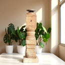 Carved in Flame - Handmade Vintage Style Indian Candle Holder candlestand 4x4x12 in
