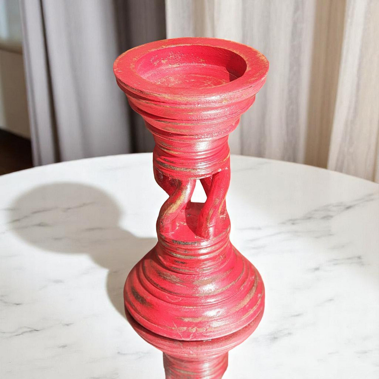 Carved in Flame - Handmade Vintage Style Indian Candle Holder candle stand 6X6X10 in