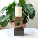 Carved in Flame - Handmade Vintage Style Indian Candle Holder candle stand 4x4x7 in