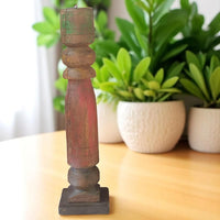 Carved in Flame - Handmade Vintage Style Indian Candle Holder candle stand 4x4x16 in