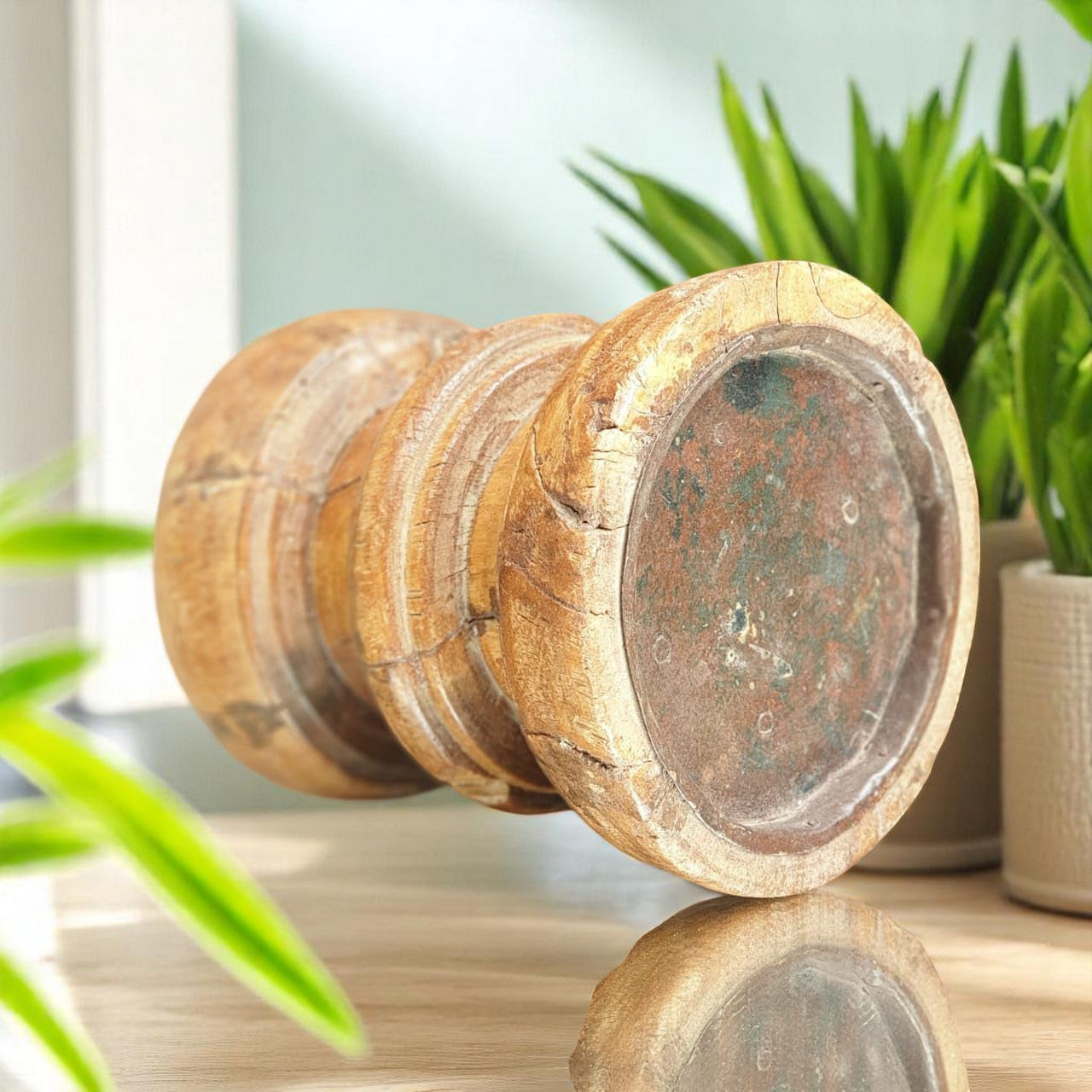 Carved in Flame - Handmade Vintage Style Indian Candle Holder candle stand 6x6x6 in