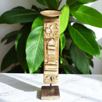 Carved in Flame - Handmade Vintage Style Indian Candle Holder candle stand 3x3x15in