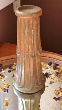 Carved in Flame - Handmade Vintage Style Indian Candle Holder candle stand 7X7X14 in