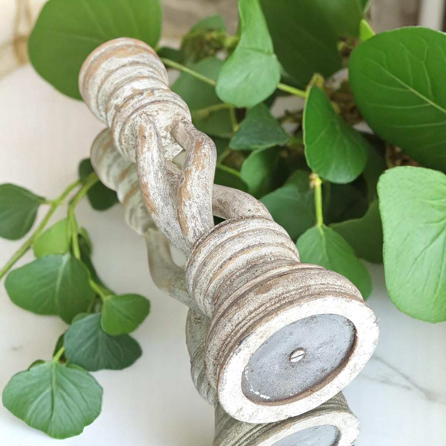 Carved in Flame - Handmade Vintage Style Indian Candle Holder candle stand 4X4X12 in