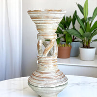 Carved in Flame - Handmade Vintage Style Indian Candle Holder candle stand 6x6x10 in