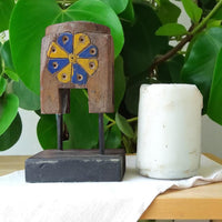 Carved in Flame - Handmade Vintage Style Indian Candle Holder candle stand 4x4x8 in