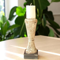 Carved in Flame - Handmade Vintage Style Indian Candle Holder candle stand 4x4x14 in