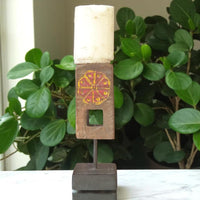 Carved in Flame - Handmade Vintage Style Indian Candle Holder candle stand 3x3x9 in