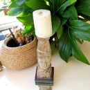 Carved in Flame - Handmade Vintage Style Indian Candle Holder candle stand 4x4x11 in