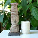 Carved in Flame - Handmade Vintage Style Indian Candle Holder candle stand 4x4x11 in