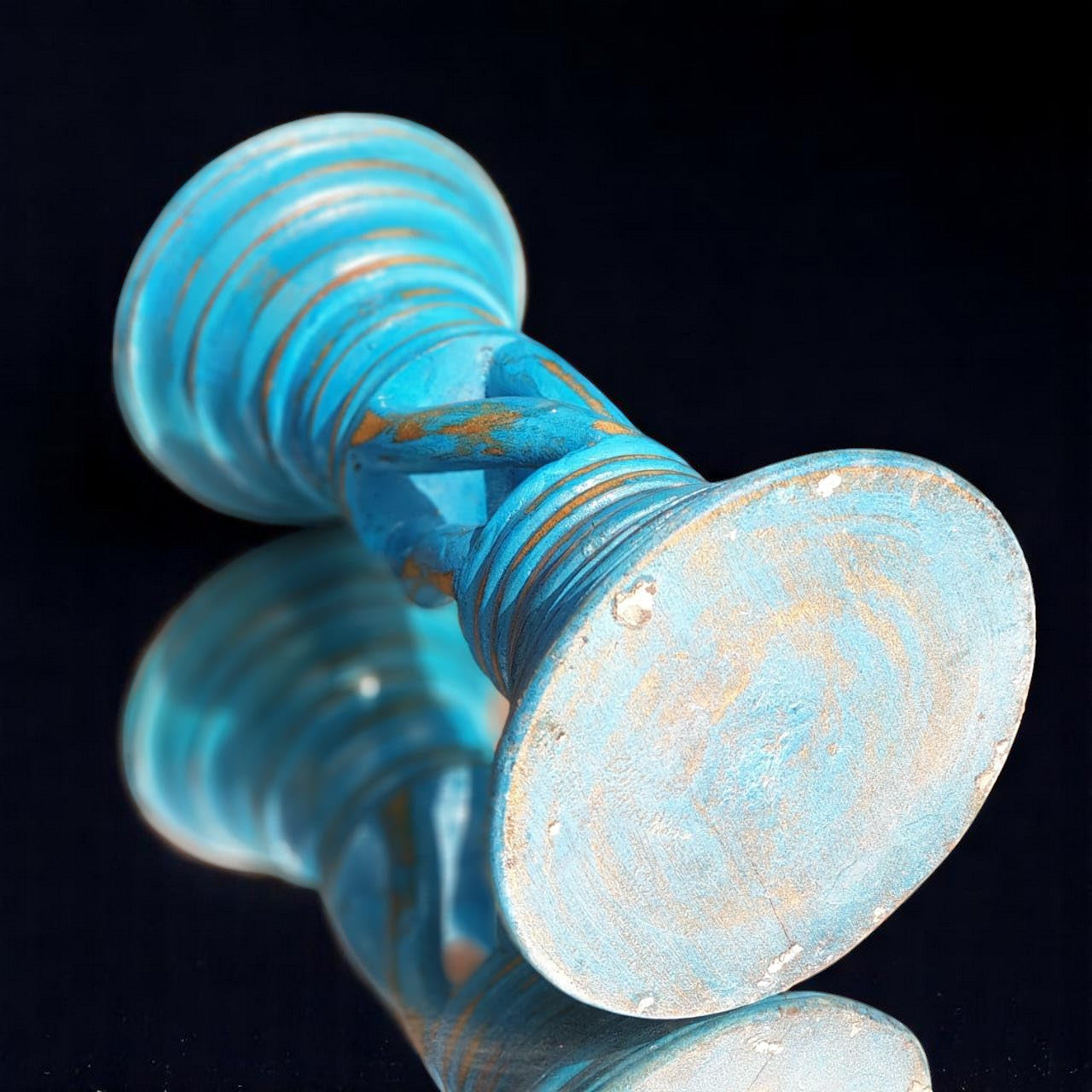 Carved in Flame - Handmade Vintage Style Indian Candle Holder candlestand 6x6x10 in