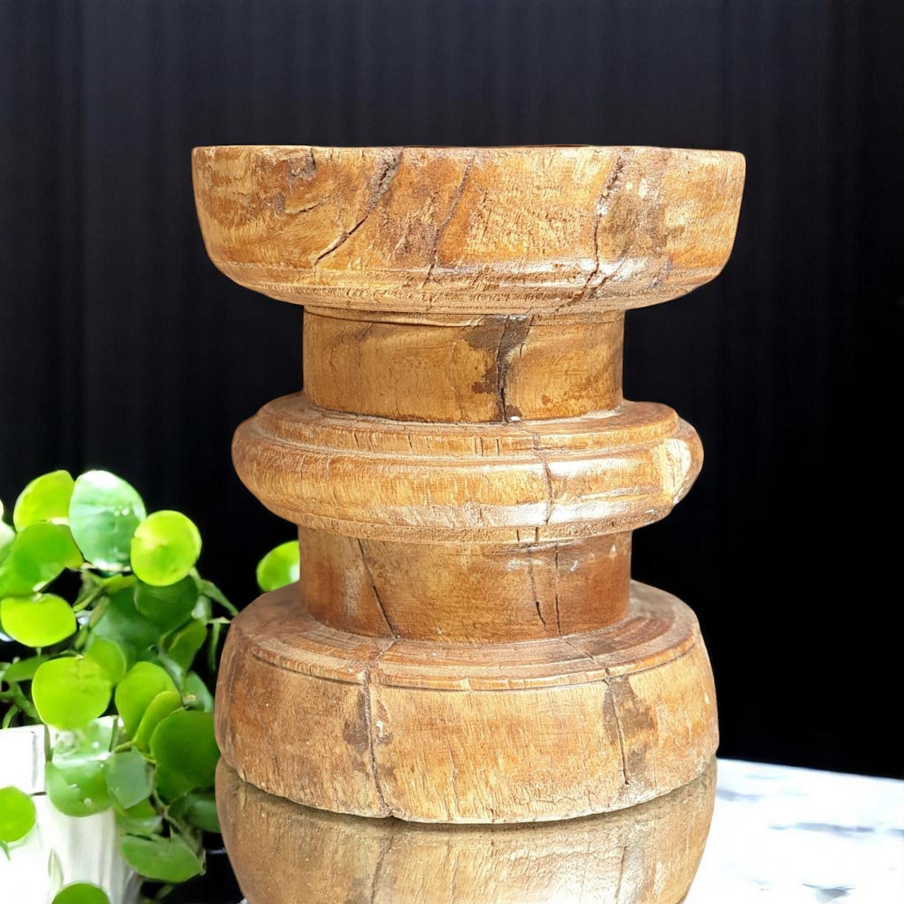 Carved in Flame - Handmade Vintage Style Indian Candle Holder candle stand 6x6x6 in