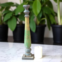 Carved in Flame - Handmade Vintage Style Indian Candle Holder candle stand 4x4x20 in