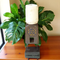 Carved in Flame - Handmade Vintage Style Indian Candle Holder candle stand 4x4x8 in