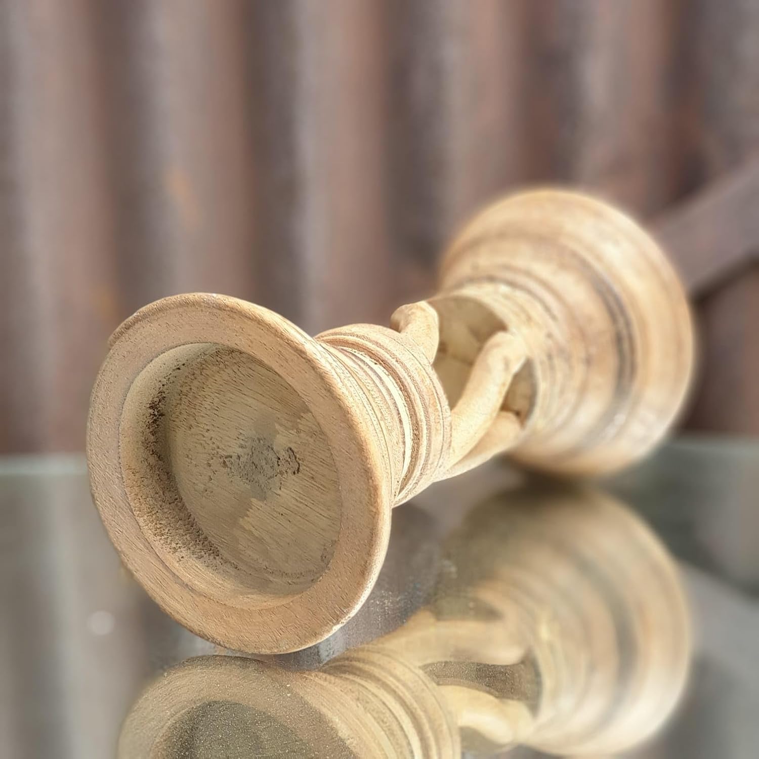 Carved in Flame - Handmade Vintage Style Indian Candle Holder candle stand 6x6x10