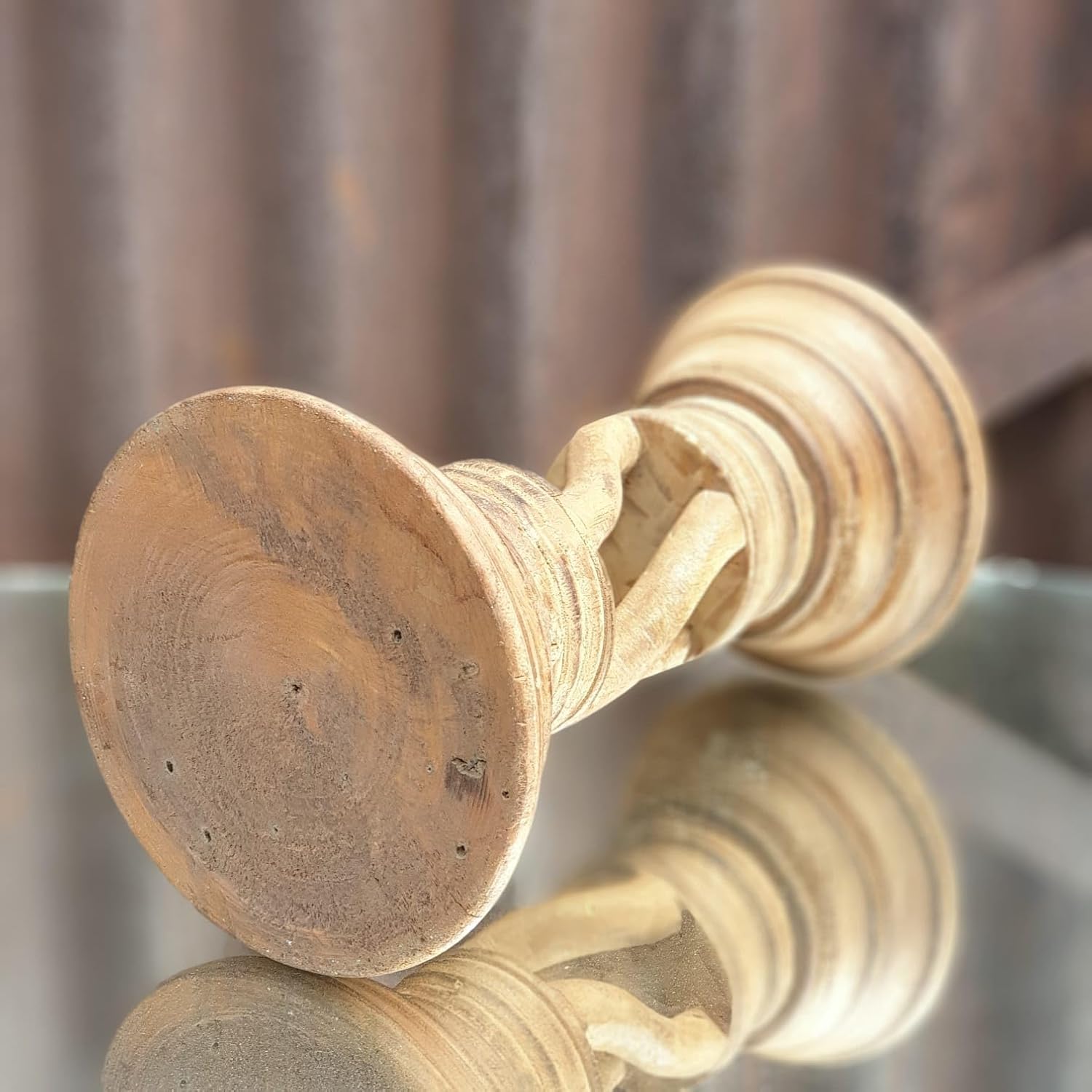 Carved in Flame - Handmade Vintage Style Indian Candle Holder candle stand 6x6x10