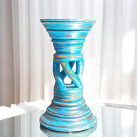 Carved in Flame - Handmade Vintage Style Indian Candle Holder candlestand 6x6x10 in