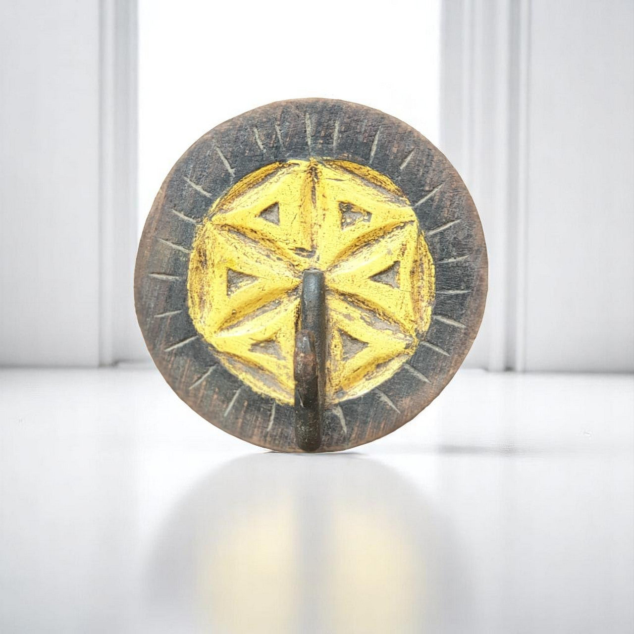 Echoes in Wood - Handmade Vintage Style Indian Wall Hook Style Small Wall Decor 4X4X3 in