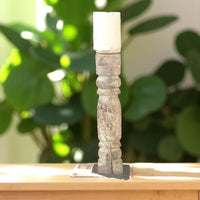 Carved in Flame - Handmade Vintage Style Indian Candle Holder candle stand 4x4x15 in