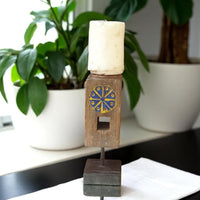Carved in Flame - Handmade Vintage Style Indian Candle Holder candle stand 3x3x10 in