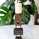Carved in Flame - Handmade Vintage Style Indian Candle Holder candle stand 4x4x10in