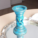 Carved in Flame - Handmade Vintage Style Indian Candle Holder candlestand 6x6x10 in