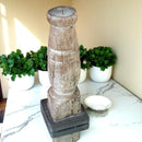 Carved in Flame - Handmade Vintage Style Indian Candle Holder candle stand 4x4x11 in