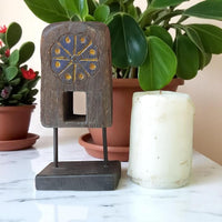 Carved in Flame - Handmade Vintage Style Indian Candle Holder candle stand 4x4x8 in