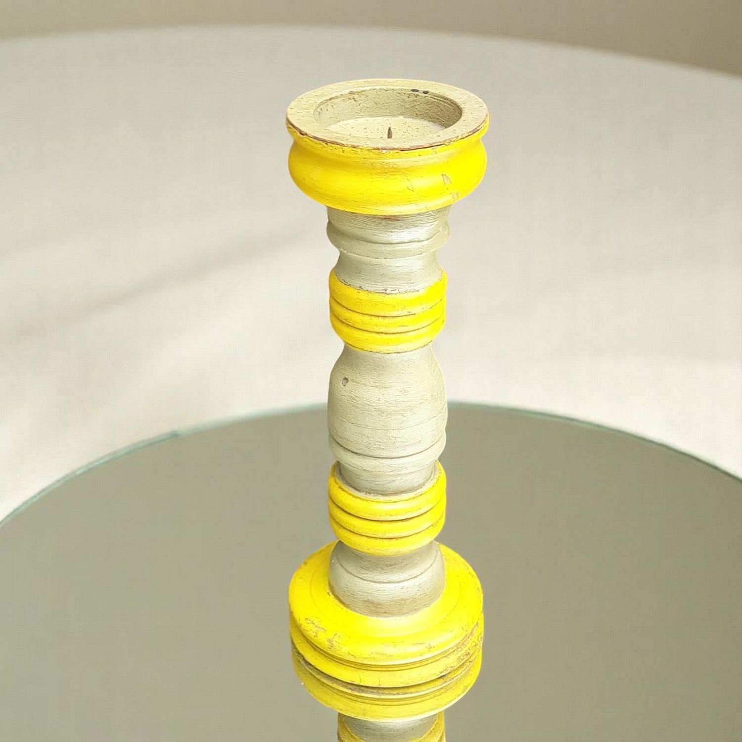 Carved in Flame - Handmade Vintage Style Indian Candle Holder candle stand 5X5X14 in