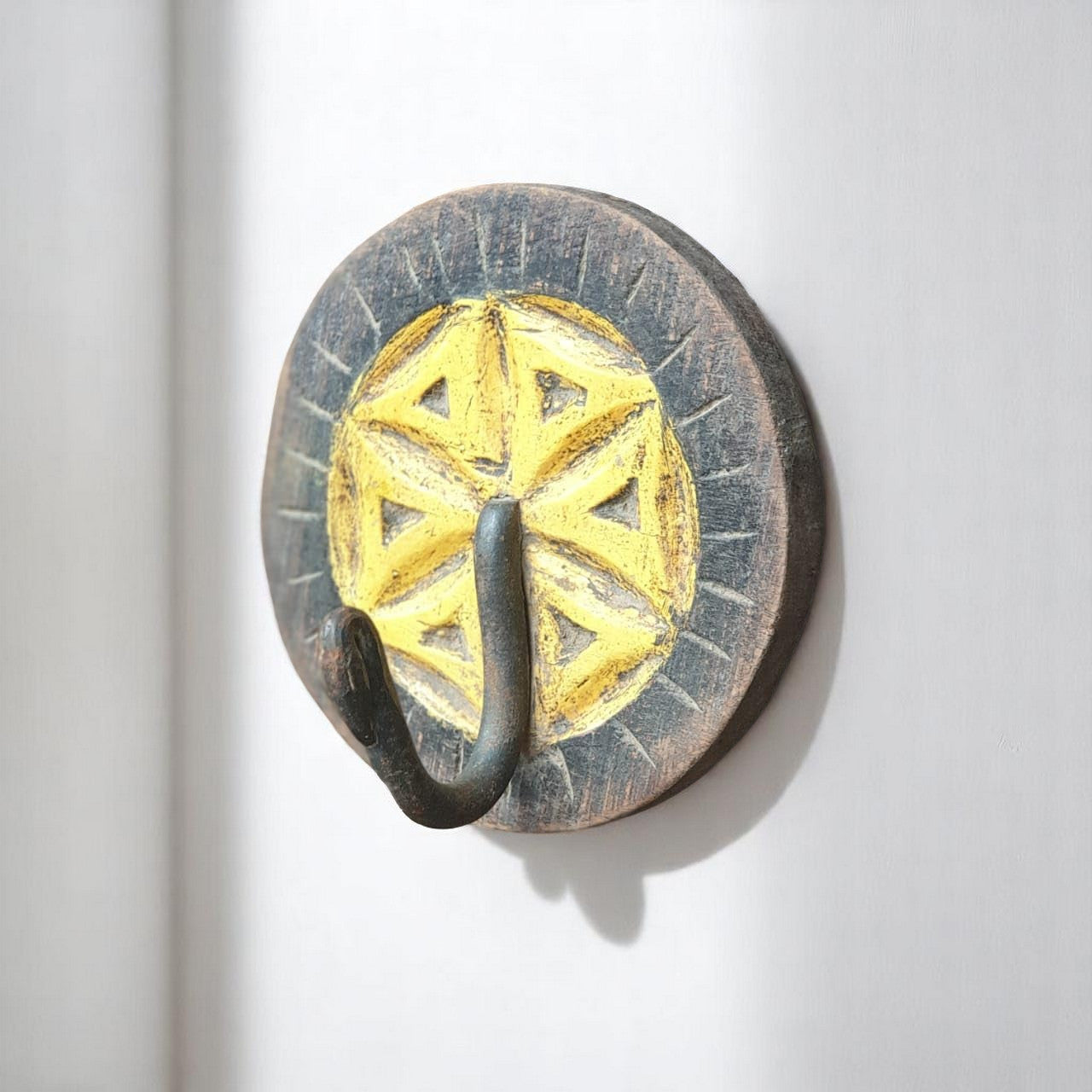 Echoes in Wood - Handmade Vintage Style Indian Wall Hook Style Small Wall Decor 4X4X3 in