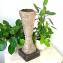 Carved in Flame - Handmade Vintage Style Indian Candle Holder candle stand 4x4x14 in