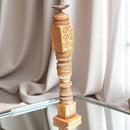 Carved in Flame - Handmade Vintage Style Indian Candle Holder candlestand 4x4x23 in