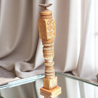 Carved in Flame - Handmade Vintage Style Indian Candle Holder candlestand 4x4x23 in