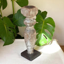 Carved in Flame - Handmade Vintage Style Indian Candle Holder candle stand 3x3x13 in