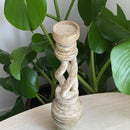 Carved in Flame - Handmade Vintage Style Indian Candle Holder candle stand 4X4X12 in