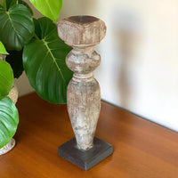 Carved in Flame - Handmade Vintage Style Indian Candle Holder candle stand 3x3x13 in